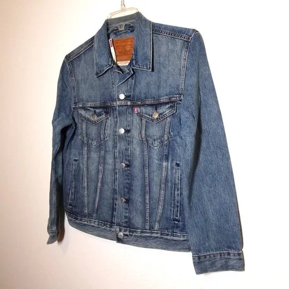 Levi's Premium Series Denim Jacket Trucker Big E Size Small Blue - Picture 3 of 9